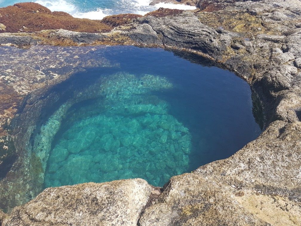 looking down into the natural pools of Los Charcones